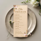 Editable Baby Shower Program Template Boho Neutral Baby Shower Itinerary Card Printable Floral Garden Order of Events Wildflower Party Decor