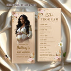 Editable Baby Shower Program Template Boho Neutral Baby Shower Itinerary Card Printable Floral Garden Order of Events Wildflower Party Decor