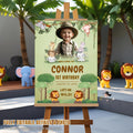 Safari Birthday Welcome Sign Kids Party sign Template Jungle Theme 1st Birthday Sign with photo Editable Wild One Printable Poster Board