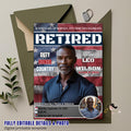 Men Retirement Party Invitation US Military Farewell party invite Patriotic Veteran Army Soldier Retirement Dinner Template with photo