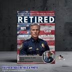 Digital Retirement Party Invitation Men Police Officer Farewell Party Invite Cops Retirement Celebration Law Enforcement Send off Template