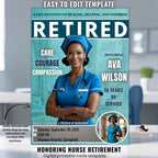 Editable Nurse Retirement Party Invitation Medical Farewell Invite Physician Doctor Retirement Dinner Template Retired Nurse photo invite
