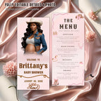 Editable Baby Shower Cowgirl Menu Template Printable Menu Cards with photo Western Rodeo Menu Party Decor Dinner Menu Double Sided Food Menu