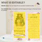 Editable Baby Shower Cowgirl Menu Template Printable Menu Cards with photo Western Rodeo Menu Party Decor Dinner Menu Double Sided Food Menu
