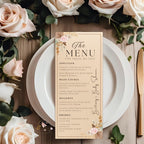 Boho Baby Shower Menu, Birthday Party Menu Cards with photo, Spring Floral Dinner Menu, Gender Neutral Brunch Menu Printable Template