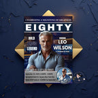 Digital 80th Birthday Invitation Men Blue Silver 80th Birthday Dinner Invite Editable Eightieth Birthday Surprise party with photo Template