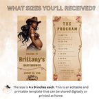 Editable Baby Shower Program Template Cowboy Baby shower Itinerary Card Printable Western Rodeo Order of events Timeline Baby Party Decor