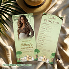 Safari Baby Shower Program Template Jungle Theme Itinerary card Printable Wild Baby Shower Boy Order of event Animal Baby Shower Party Decor