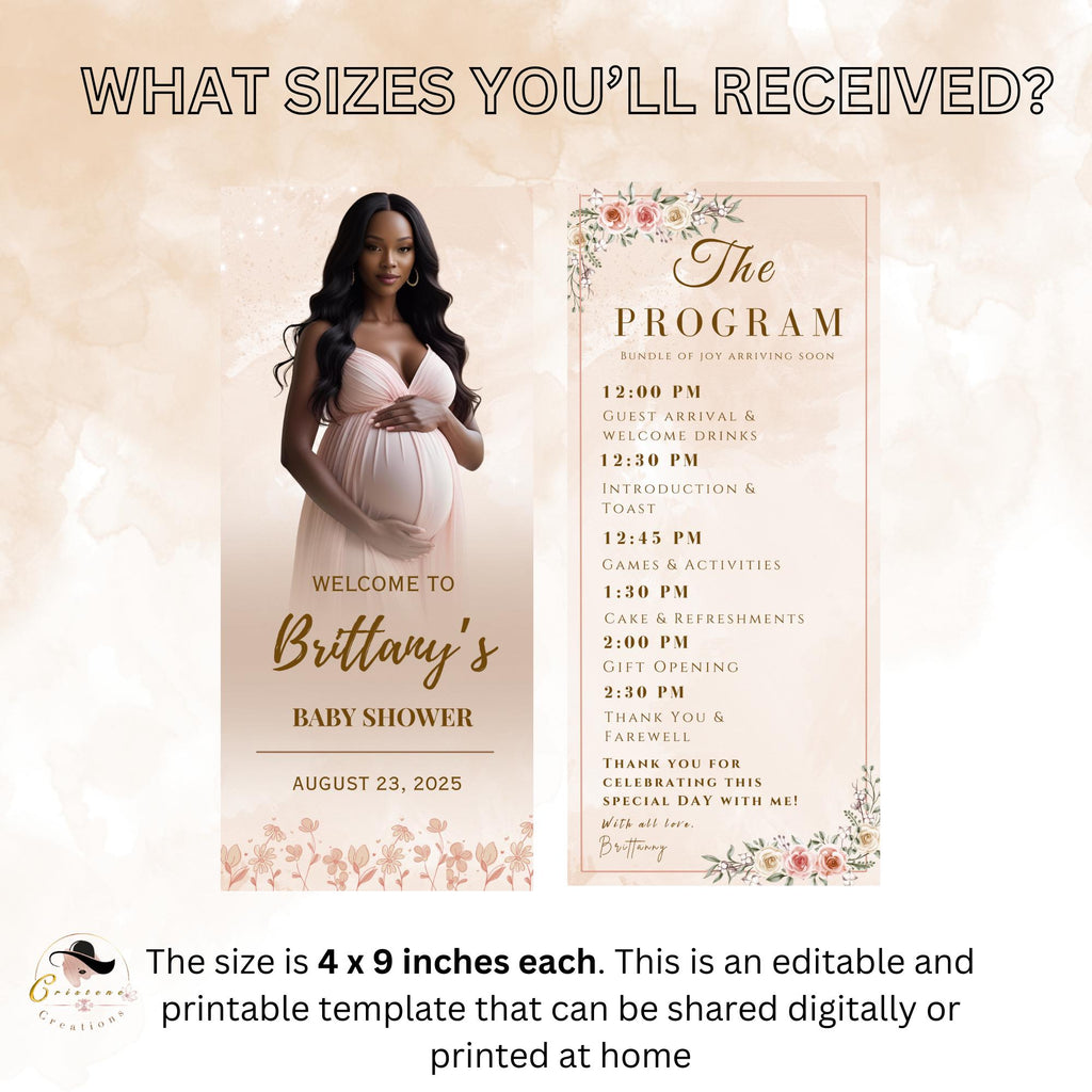 Boho Baby Shower Program Template with photo Floral Baby Shower Itinerary Card Printable Wildflower Order of Events Spring Baby Party Decor
