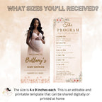 Boho Baby Shower Program Template with photo Floral Baby Shower Itinerary Card Printable Wildflower Order of Events Spring Baby Party Decor
