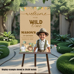 Editable Safari Birthday Party Welcome Sign with photo 1st Birthday Welcome Sign Board Wild One Poster Sign Printable Custom Jungle Decor