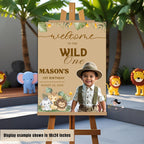 Editable Safari Birthday Party Welcome Sign with photo 1st Birthday Welcome Sign Board Wild One Poster Sign Printable Custom Jungle Decor