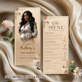 Boho Baby Shower Menu, Birthday Party Menu Cards with photo, Spring Floral Dinner Menu, Gender Neutral Brunch Menu Printable Template