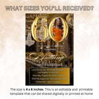 Digital 60th Birthday Invitation Woman Black Gold 60th Birthday Dinner with photo invite Glam Sixtieth Birthday Brunch Party Floral Template