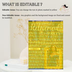 Digital Retirement Party Invitation with photo Blue Gold Surprise Retirement Dinner invite Retired Woman Farewell Party Printable Template