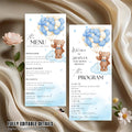 Editable Baby Shower Menu and Program Template, Teddy Bear Party Shower Menu, Printable Baby Shower Itinerary Card, We Can Bearly Wait Decor