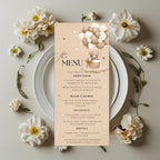 Editable Baby Shower Menu and Program Template Gender Neutral Bear Party Menu, Printable Itinerary Card, Brown Baby Shower Order of events