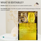 Digital 50th Birthday Invitation Black Golden 50th Birthday Dinner invite with photo Elegant Birthday party woman card Printable Template