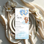 Editable Baby Shower Menu and Program Template, Teddy Bear Party Shower Menu, Printable Baby Shower Itinerary Card, We Can Bearly Wait Decor