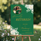 Floral Retirement Welcome Sign, Photo Template (Digital Download)