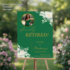 Floral Retirement Welcome Sign, Photo Template (Digital Download)