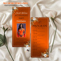 Editable Retirement Program Template Orange Elegant Retirement Party Program Schedule, Order of Event Floral Birthday Program Card Printable