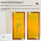 Editable Retirement Program Template Orange Elegant Retirement Party Program Schedule, Order of Event Floral Birthday Program Card Printable