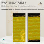 Editable Menu and Program Template Black Gold Birthday Party Program card Printable Luxury Woman Party Menu with photo, Table Menu Decor