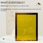 Editable Cards and Gift Sign Template Black Gold Birthday Gift Table Sign, Modern Card Table Sign Printable Retirement Party Sign Decor 8x10