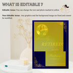 Blue Gold Retirement Party Welcome Sign, Photo Template (Printable)