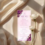Editable Birthday Party Menu Template Floral Dinner Menu Card Printable Retirement Party Menu, Brunch Menu, Elegant Quinceañera Party Menu