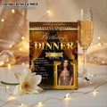 Editable Birthday Dinner Invitation Black Gold Luxury Dinner Invite with photo, Woman Birthday Party, Digital Retirement Party Template