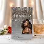 Digital Birthday Dinner Invitation Silver Luxury Dinner Invite with photo, Editable Woman Birthday Invite, Elegant Retirement Party Template