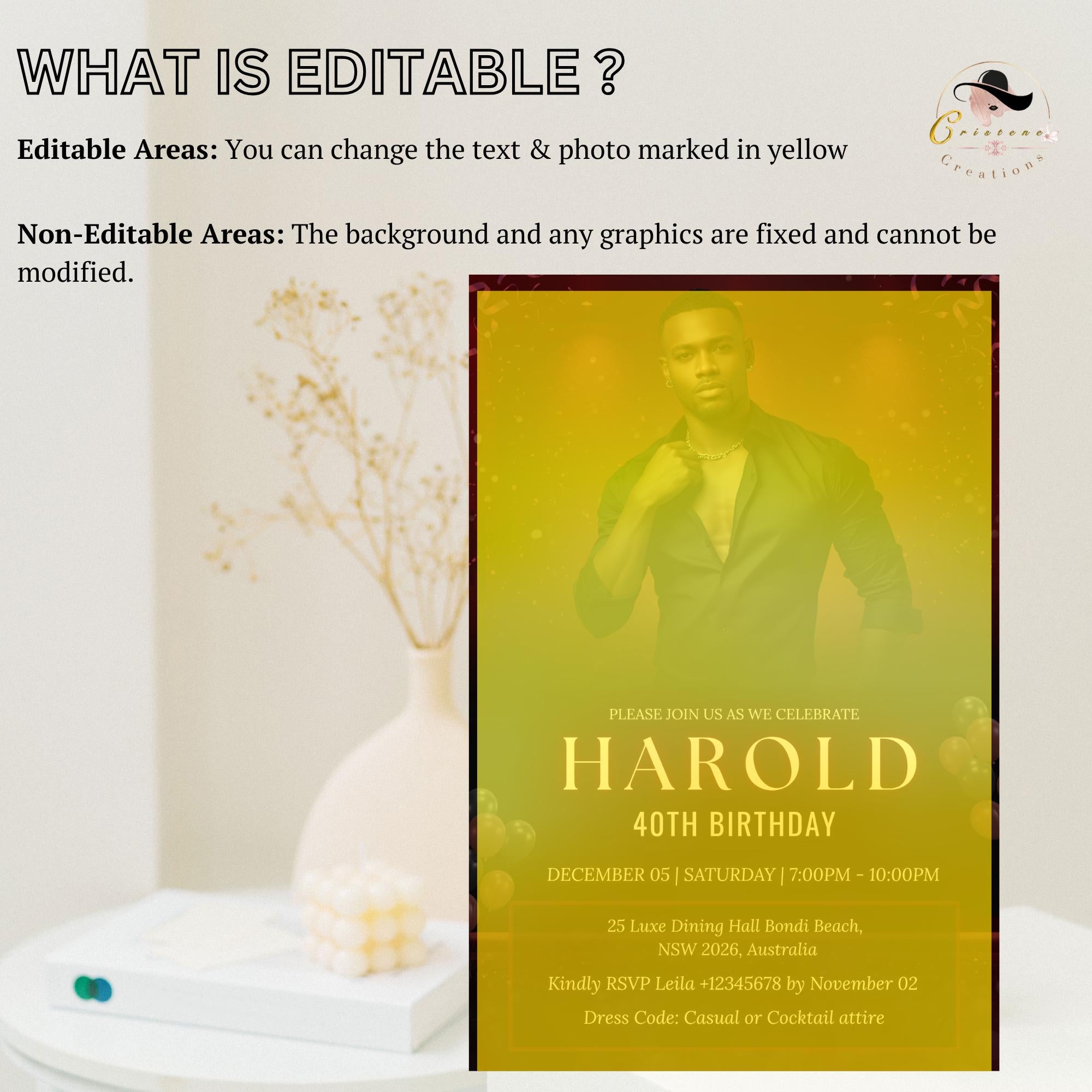 Editable Men Birthday Invitation Red Black Male Birthday Dinner Invite with photo, Digital Whiskey Invite, Men's Retirement Party Template