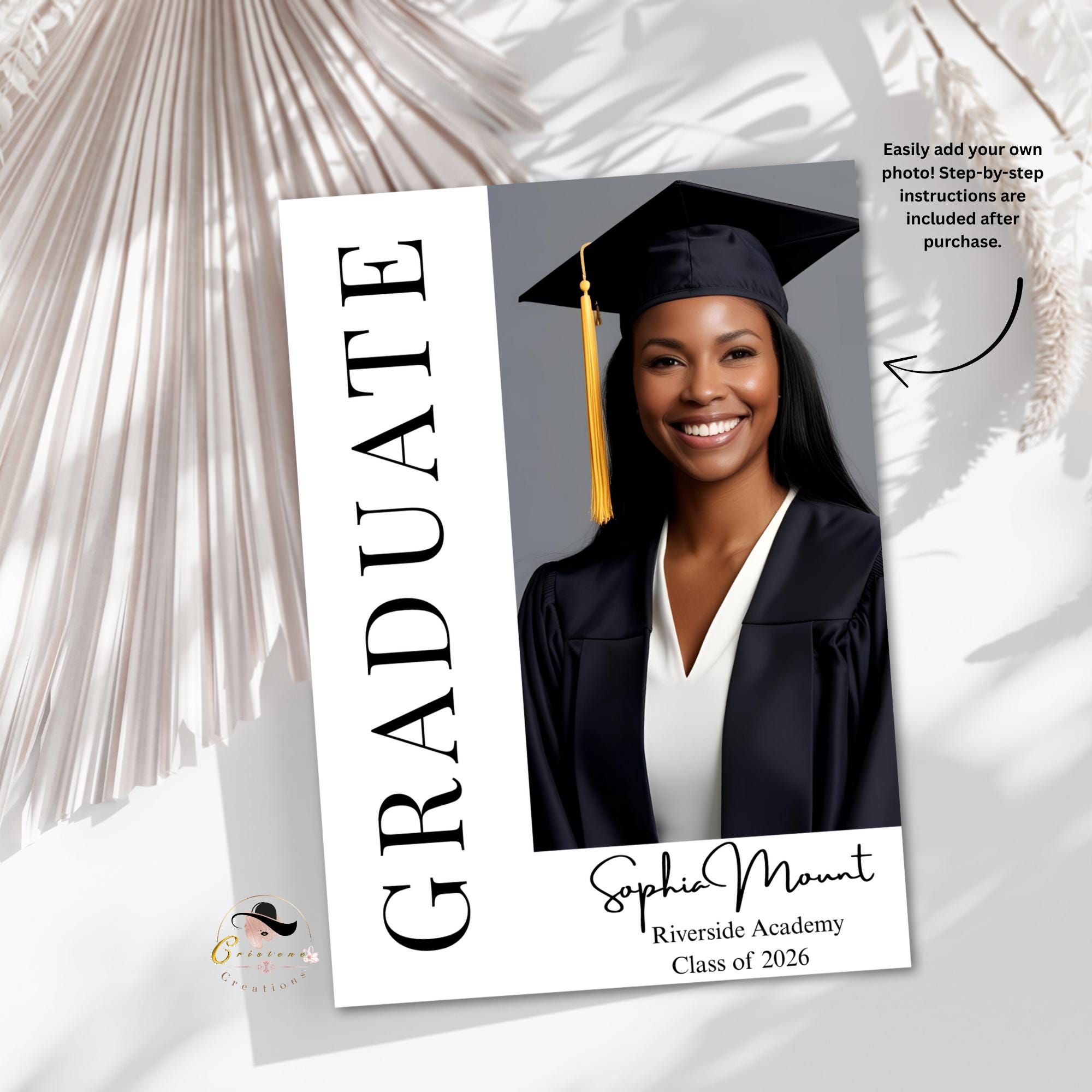 Digital College Graduation Announcement 2026, Senior Grad Party Invite with photo, Modern Graduation Day, High School Graduation Template