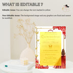 Editable Quinceañera Invitation Red Gold Elegant Mis Quince Invite, Floral 15th Birthday Party, Digital Quince Anos Invite Sweet 15 Template