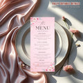 Pink Floral Menu Template, Elegant Sweet 16 Party Menu, Printable (Digital Download)