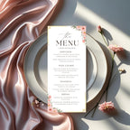 Editable Birthday Party Menu Template Floral Dinner Menu Card Printable, Retirement Party Menu, Brunch Food Menu Elegant Sweet 16 Party Menu