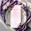 Editable Birthday Party Menu Template Floral Dinner Menu Card Printable Retirement Party Menu, Brunch Menu, Elegant Quinceañera Party Menu