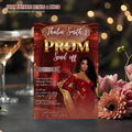 Digital Prom Send Off Party Invitation Maroon Woman Prom Night with photo invite, Editable Senior Ball and Junior Prom Template, PRM13