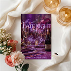 Date Night Invitation Couple Dinner Date Invite, Romantic Lovers Valentines Day Brunch, Purple Gold Couple Night Out Anniversary Template