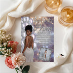 Editable Prom Send Off Party Invitation White Silver Woman Prom Night with photo invite, Digital Hollywood Theme Celebration Template, PRM14