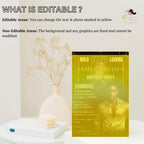 Editable Men Birthday Invitation Black Gold Male Birthday Dinner Invite with photo, Digital Whiskey Invite, Men's Retirement Party Template
