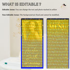 Editable Retirement Party Menu Blue Gold Birthday Dinner Menu with photo, Elegant Brunch Menu Printable, Any Formal Event Menu Card Template