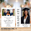 Digital College Graduation Announcement 2026, Senior Grad Party Invite with photo, Modern Graduation Day, High School Graduation Template