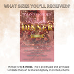 Birthday Dinner Invitation Pink Gold Retirement Dinner Party Invite, Elegant Woman Dinner invite, Classy Surprise Dinner Digital Template