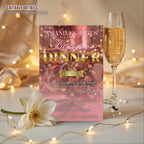 Birthday Dinner Invitation Pink Gold Retirement Dinner Party Invite, Elegant Woman Dinner invite, Classy Surprise Dinner Digital Template