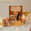 Editable Prom Send Off Party Invitation Orange Woman Prom Night with photo invite, Digital Glam Hollywood Theme Celebration Template, PRM09