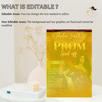 Digital Prom Send Off Party Invitation Maroon Woman Prom Night with photo invite, Editable Senior Ball and Junior Prom Template, PRM13