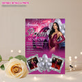 Digital Prom Send Off Party Invitation Purple Silver Woman Prom Night with photo invite, Elegant Senior Ball and Junior Prom Template, PRM08